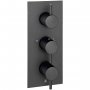 JTP Vos Vertical Thermostatic Concealed 3 Outlets Shower Valve - Matt Black