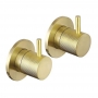 JTP Vos Lever Wall Valves Pair Designer Handle - Brushed Brass