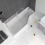 Signature Contract Curved Hinged Bath Screen 1400mm H x 950mm W - Silver