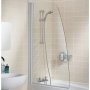 Signature Classic Single Panel Sculpted Hinged Bath Screen 1400mm H x 860mm W - 6mm Glass