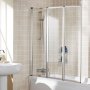 Signature Contract Three Folding White Framed Bath Screen 1400mm H x 1390mm W - 4mm Glass
