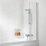 Signature Contract Shower Curtain Panel Bath Screen 1400mm H x 300mm W - Silver