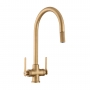 Leisure Aquaspirit 1933 Pull-Out Dual Lever Kitchen Sink Mixer Tap - Satin Bronze