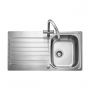 Leisure Atlanta 1.0 Bowl Stainless Steel Kitchen Sink 950mm L x 508mm W - Satin