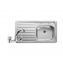 Leisure Lexin 1.0 Bowl Stainless Steel Kitchen Sink with LH Drainer Deck Mounted Tap & Waste Kit 950mm L x 508mm W 2TH - Satin