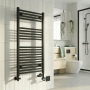 MaxHeat Bolt Black Thermostatic Dual Fuel Ladder Towel Rail (inc Element & Valve Set)