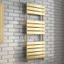 Prestige Malibu Designer Towel Rail 1200mm H x 500mm W - Brushed Brass