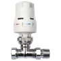 Prestige MaxTherm Style Straight Thermostatic Radiator Valves 15mm - White/Chrome