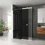 Merlyn 10 Series Sliding Shower Door 1400mm Wide Left Handed - Smoked Black Glass
