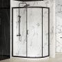 Merlyn Mbox Matt Black 6mm 1-Door Offset Quadrant Shower Enclosure