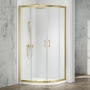 Merlyn Mbox Brushed Brass 6mm 2-Door Quadrant Shower Enclosure