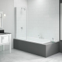 Merlyn Vivid Single Curved Hinged Bath Screen 1500mm High x 800mm Wide - 6mm Glass