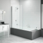 Merlyn Vivid Three Folding Hinged Bath Screen 1500mm High x 1400mm Wide - 8mm Glass