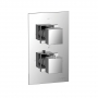 Niagara Observa Square Twin Thermostatic Concealed Shower Valve - Chrome