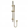 Nuie Arvan Round Slider Rail Shower Kit with Outlet Elbow - Brushed Brass