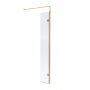 Nuie Wet Room Return Panel 300mm Wide 8mm Glass - Brushed Brass