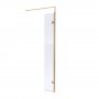 Nuie Wet Room Hinged Return Panel 1850mm High x 300mm Wide 8mm Glass - Brushed Brass