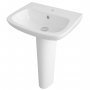 Nuie Ambrose Basin and Full Pedestal 500mm Wide - 1 Tap Hole