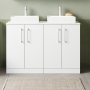 Arno Twin 1200mm 4-Door Floor Standing Vanity Unit with Countertop