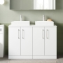 Arno Twin 1200mm 4-Door Floor Standing Vanity Unit with Countertop