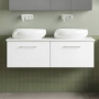 Arno Twin 1200mm 2-Drawer Wall Hung Vanity Unit with Countertop