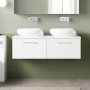 Arno Twin 1200mm 2-Drawer Wall Hung Vanity Unit with Countertop