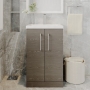 Arno Woodgrain 500mm 2-Door Floor Standing Vanity Unit