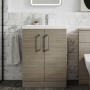 Arno Woodgrain 600mm 2-Door Floor Standing Vanity Unit