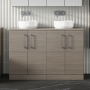 Arno Woodgrain Twin 1200mm 4-Door Floor Standing Countertop Vanity Unit