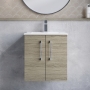 Arno Woodgrain 500mm 2-Door Wall Hung Vanity Unit