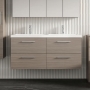 Arno Twin Woodgrain 1200mm 4-Drawer Wall Hung Vanity Unit
