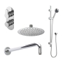 Nuie Arvan Thermostatic Twin Concealed Complete Mixer Shower with Diverter - Chrome