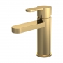 Nuie Arvan Mono Basin Mixer Tap with Push Button Waste - Brushed Brass