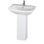 Nuie Asselby Medium Basin and Full Pedestal 600mm Wide - 1 Tap Hole