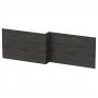 Nuie Athena Square Shower Bath Front Panel 540mm H x 1700mm W - Charcoal Black Woodgrain