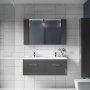 Nuie Athena Mirrored Cabinet (75/25) 600mm Wide - Gloss Grey