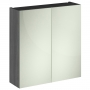 Nuie Athena Mirrored Cabinet (50/50) 800mm Wide - Anthracite Woodgrain