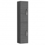 Nuie Athena Wall Hung 2-Door Tall Unit 300mm Wide - Anthracite Woodgrain