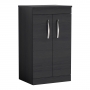 Nuie Athena Floor Standing 2-Door Vanity Unit and Worktop 500mm Wide - Charcoal Black