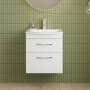 Athena 500mm 2-Drawer Wall Hung Vanity Unit