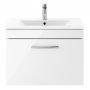 Nuie Athena Wall Hung 1-Drawer Vanity Unit with Basin-2 600mm Wide - Gloss White