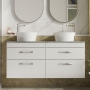 Athena Twin 1200mm 4-Drawer Wall Hung Vanity Unit with Countertop