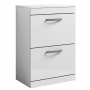 Nuie Athena Floor Standing 2-Drawer Vanity Unit and Worktop 800mm Wide - Gloss White