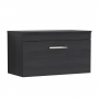 Nuie Athena Wall Hung 1-Drawer Vanity Unit and Worktop 800mm Wide - Charcoal Black