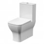 Nuie Ava Close Coupled Rimless Toilet Pan with Push Button Cistern - Soft Close Seat