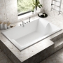 Nuie Double Ended Inset Spa Bath 1800mm x 1200mm - White (inc Leg Set)
