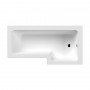 Nuie Square L-Shaped Shower Bath 1800mm x 700mm/850mm - Right Handed