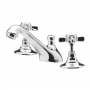 Nuie Beaumont 3-Hole Basin Mixer Tap Deck Mounted with Pop Up Waste - Chrome