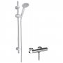 Nuie Binsey Round Thermostatic Bar Shower Valve with Water Saving Slider Rail Kit - Chrome