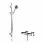 Nuie Binsey Round Thermostatic Bar Shower Valve with Single Function Slider Rail Kit - Chrome